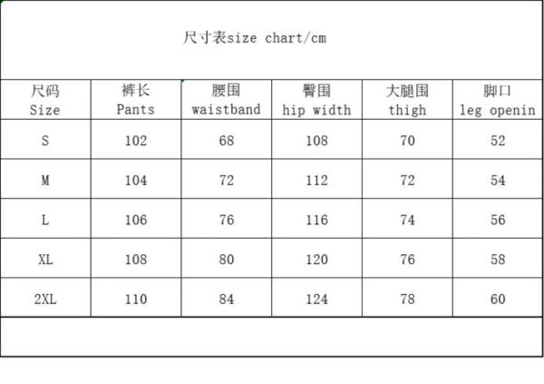户外裤尺码怎么选_户外裤尺码对照表