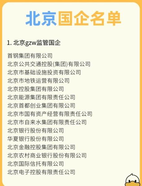 北京市国资委监管范围有哪些_如何查询北京国企名单