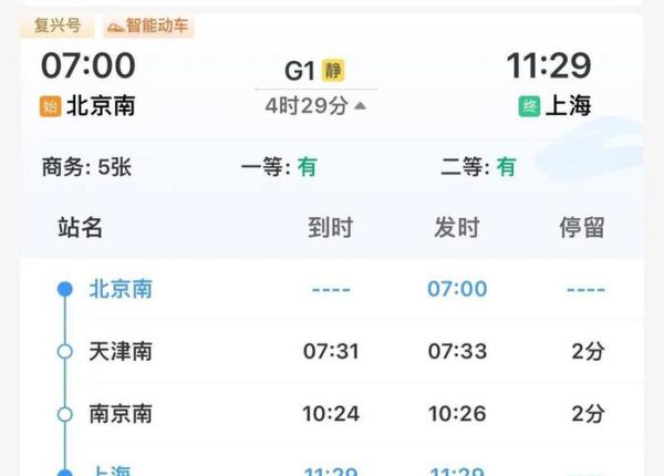 北京到上海高铁时刻表查询_北京到上海高铁多久