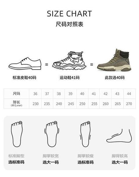 登山鞋尺码怎么选_登山鞋尺码对照表